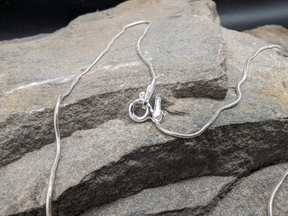 Fine 16" (41cm) or 18" (46cm) Long Sterling Silver Snake Chain. Dainty 1mm diameter.