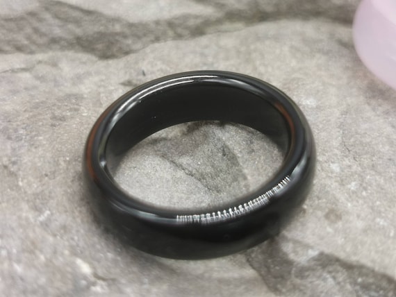 Various Coloured Natural Agate Rings, 6mm Wide, UK Size N1/2