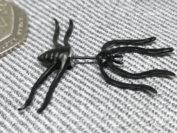 Spider Earrings - Black Plastic & Nickel Free