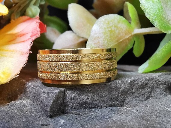 Stainless Steel Rings Various Styles and Colours, Sparkly, Etched. UK Size N