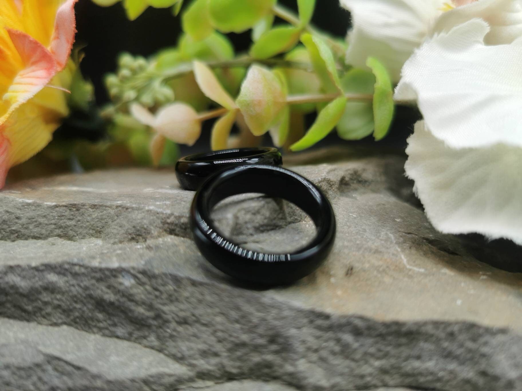 Stainless Steel Ring, 8mm Ring, Black Ring, Metal Band, Thick Ring