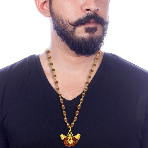 Buy EK Mukhi Rudraksha in Gold plated Brass Pendant With 5 Mukhi