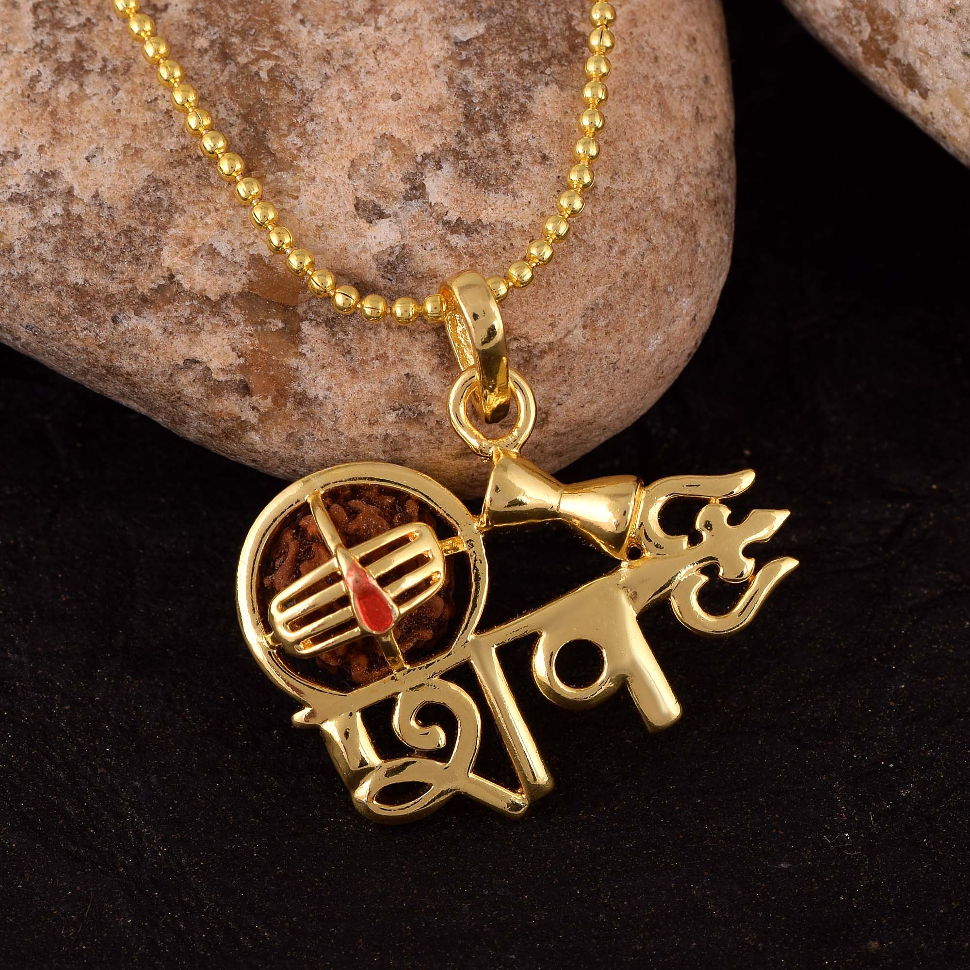 Trishul Om Shiva Pendant With Five 