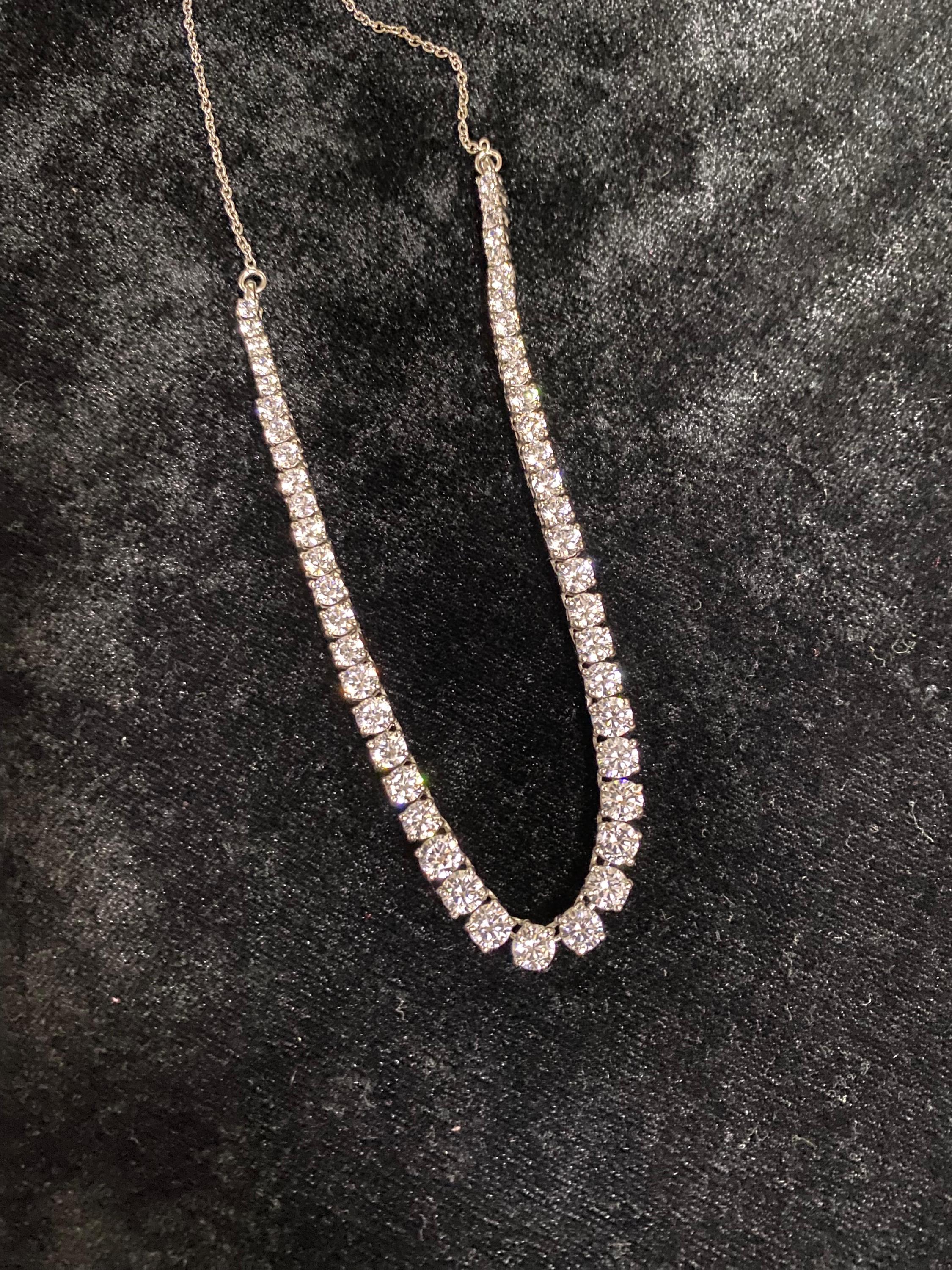 Single Line Diamond Necklace for Gift - Etsy