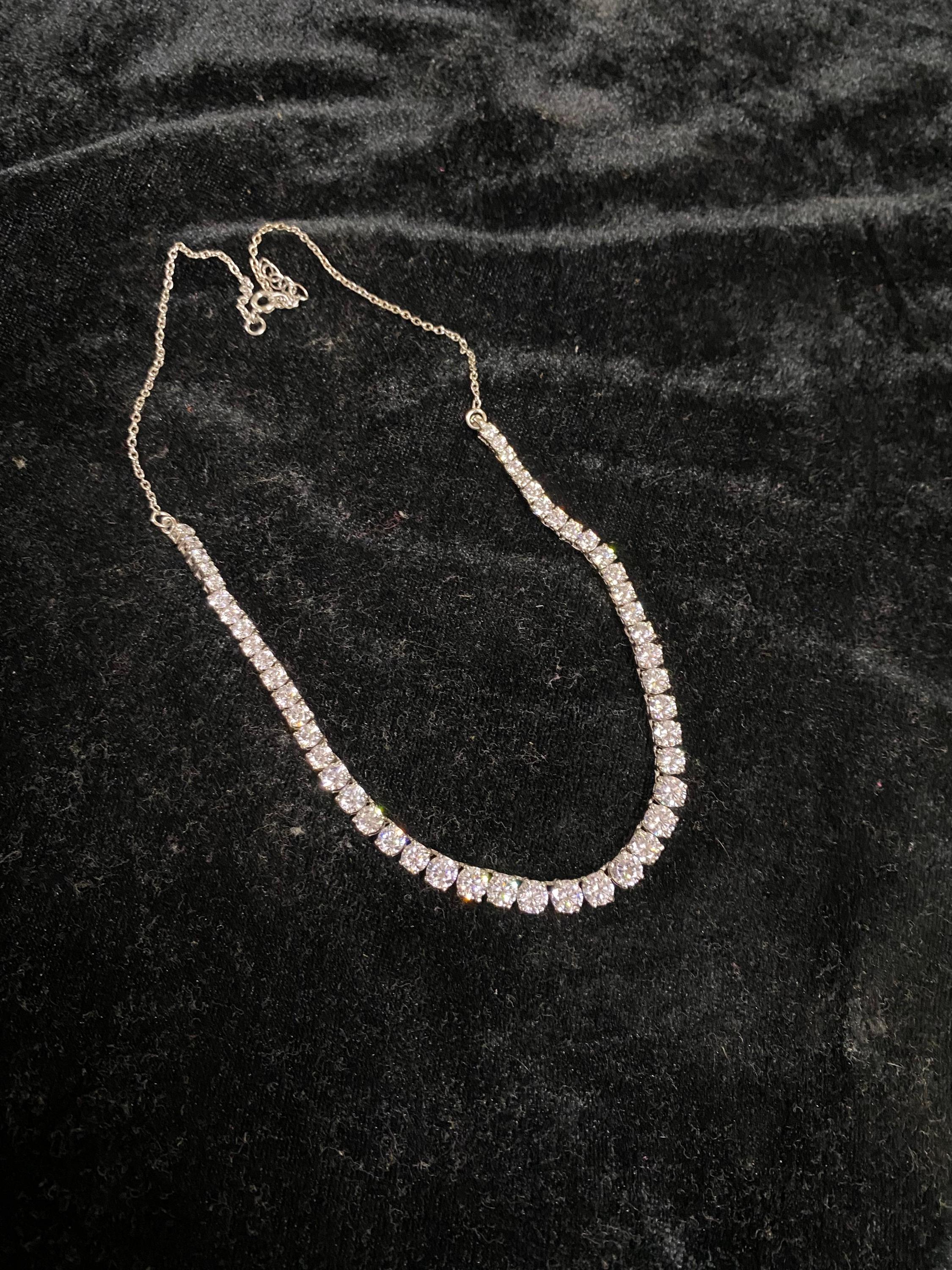 Single Line Diamond Necklace for Gift - Etsy