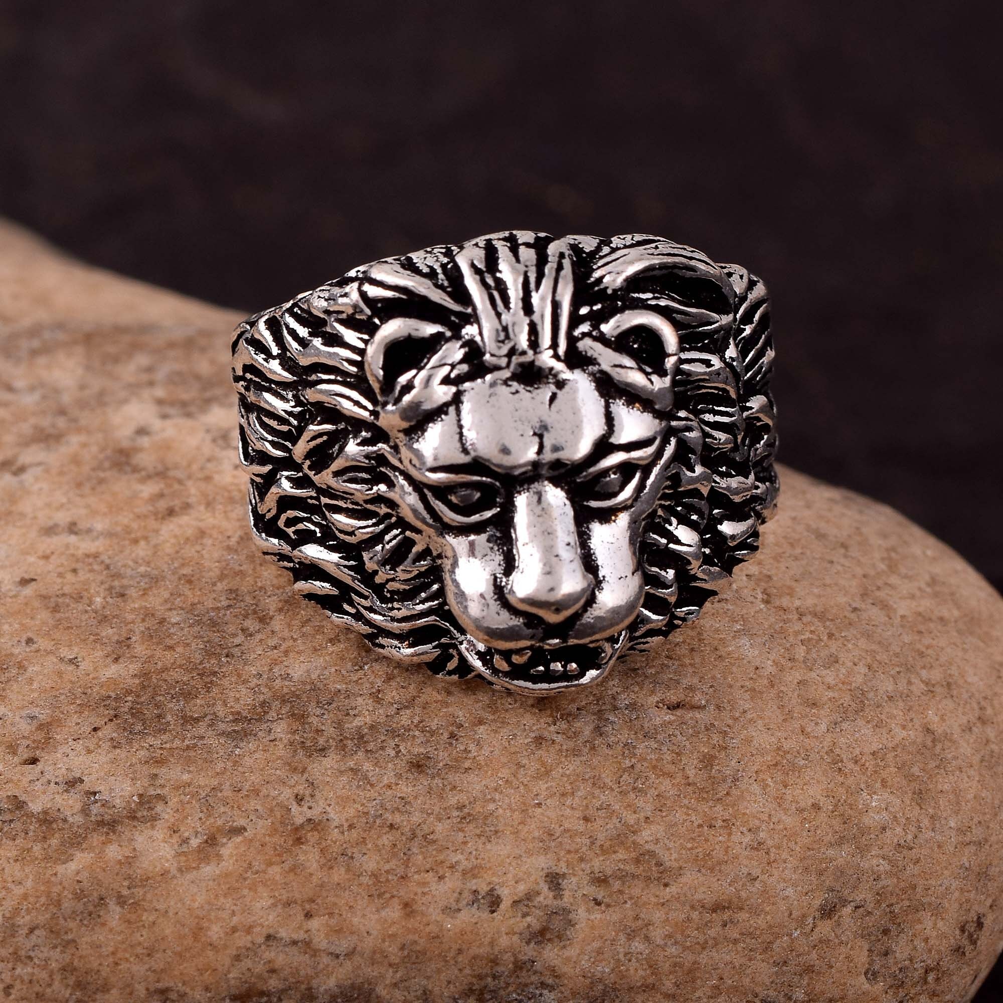ヴィンテージ LION リング silver925 19号 JadeAngel Sterling Silver Lion Men Thailand Vintage Silver