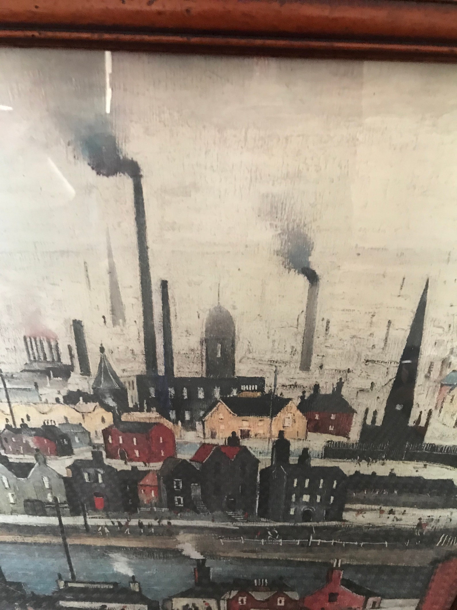 L.S. Lowry large framed painting on board Etsy