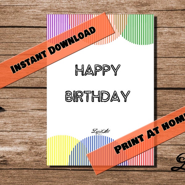 Cartolina digitale, auguri, biglietti, stampabili, postcard, idea regalo, gift, happy birthday, color