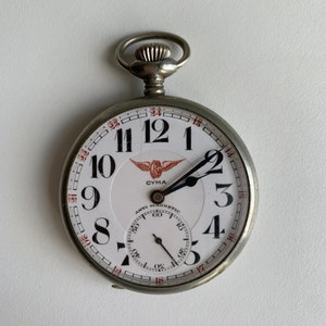 Pre-war silver pocket watch Cyma