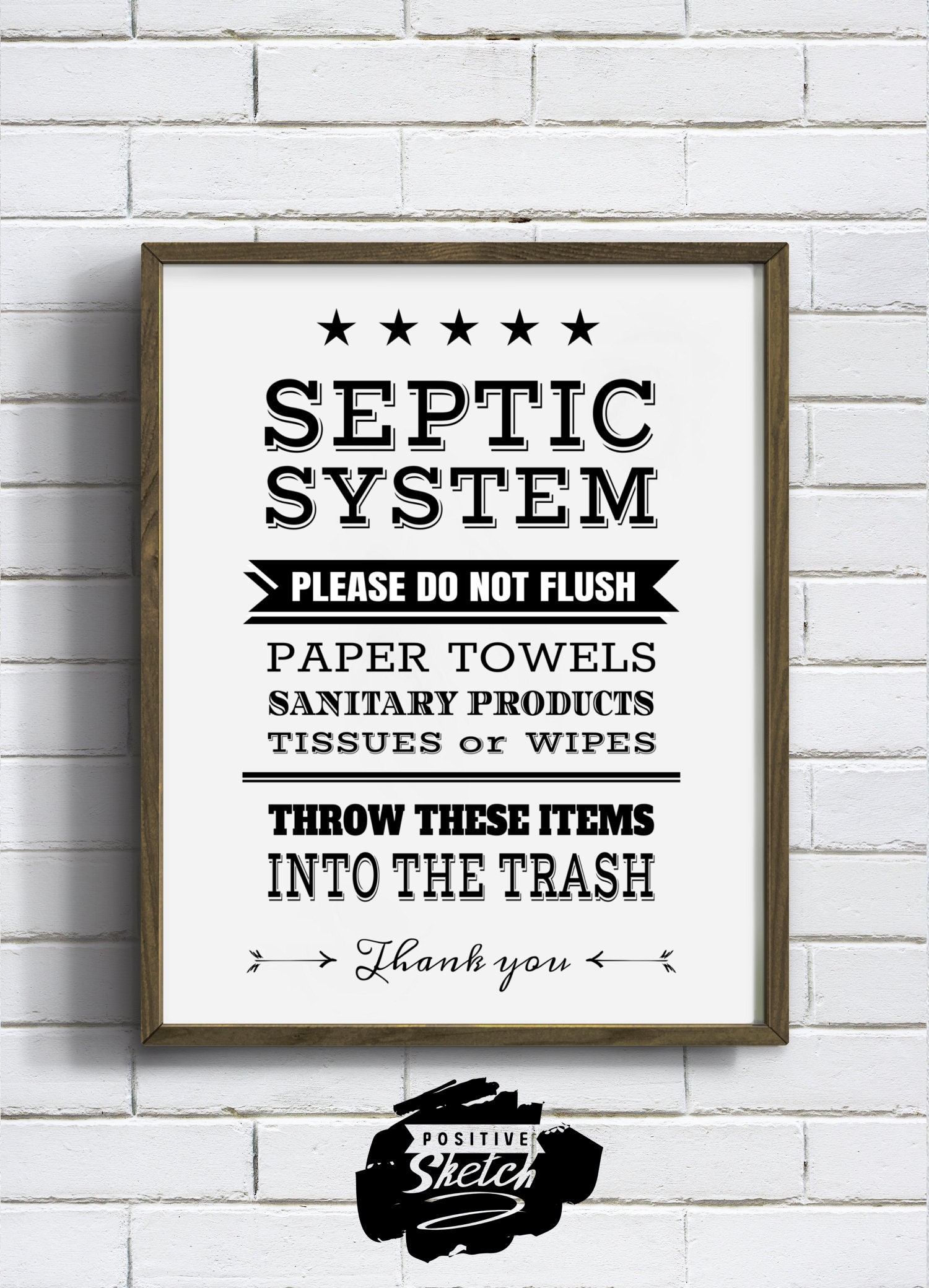 Septic System Sign Flush Toilet Sign Do Not Flush Sign Etsy