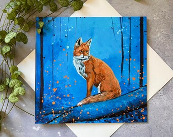 Forest Fox Card - British Wildlife Art - Greeting Card