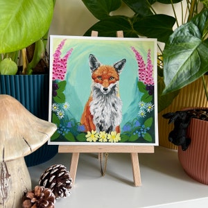 Summer Fox Art Print - High Quality Giclée Art Print - Square Woodland Fox Wall Art by Ellie Dickens Art - Available in 3 sizes