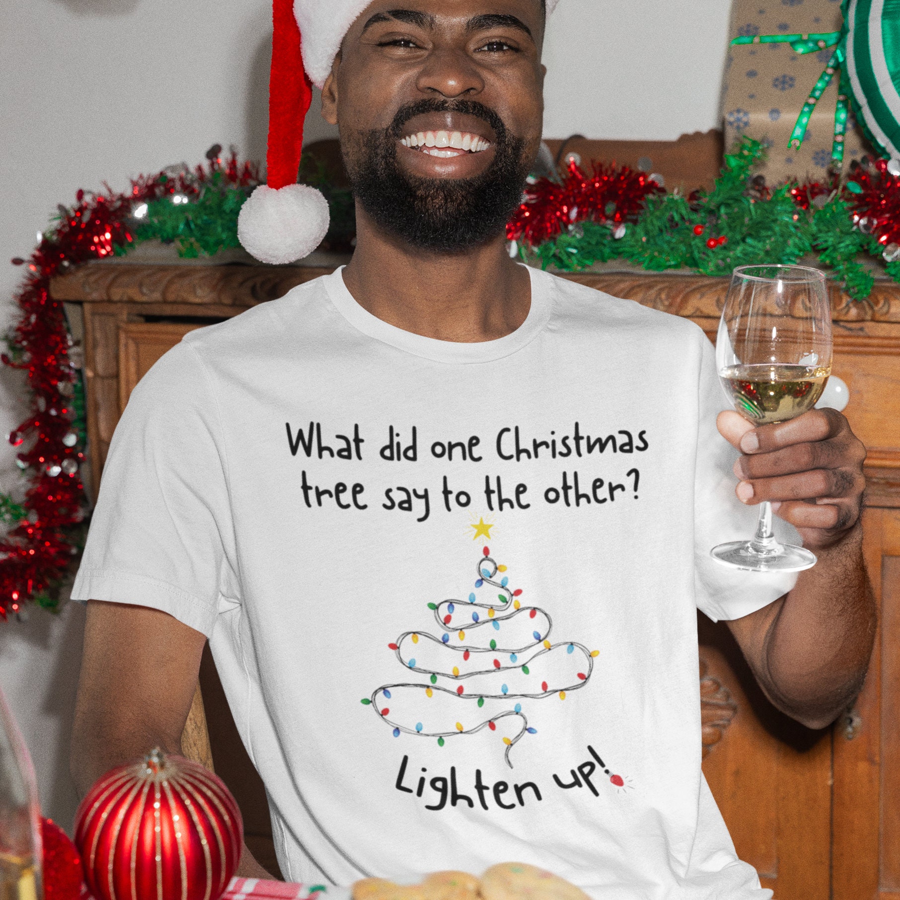Christmas Lights Joke T Shirt, Christmas Tee Gift, Secret Santa Gift
