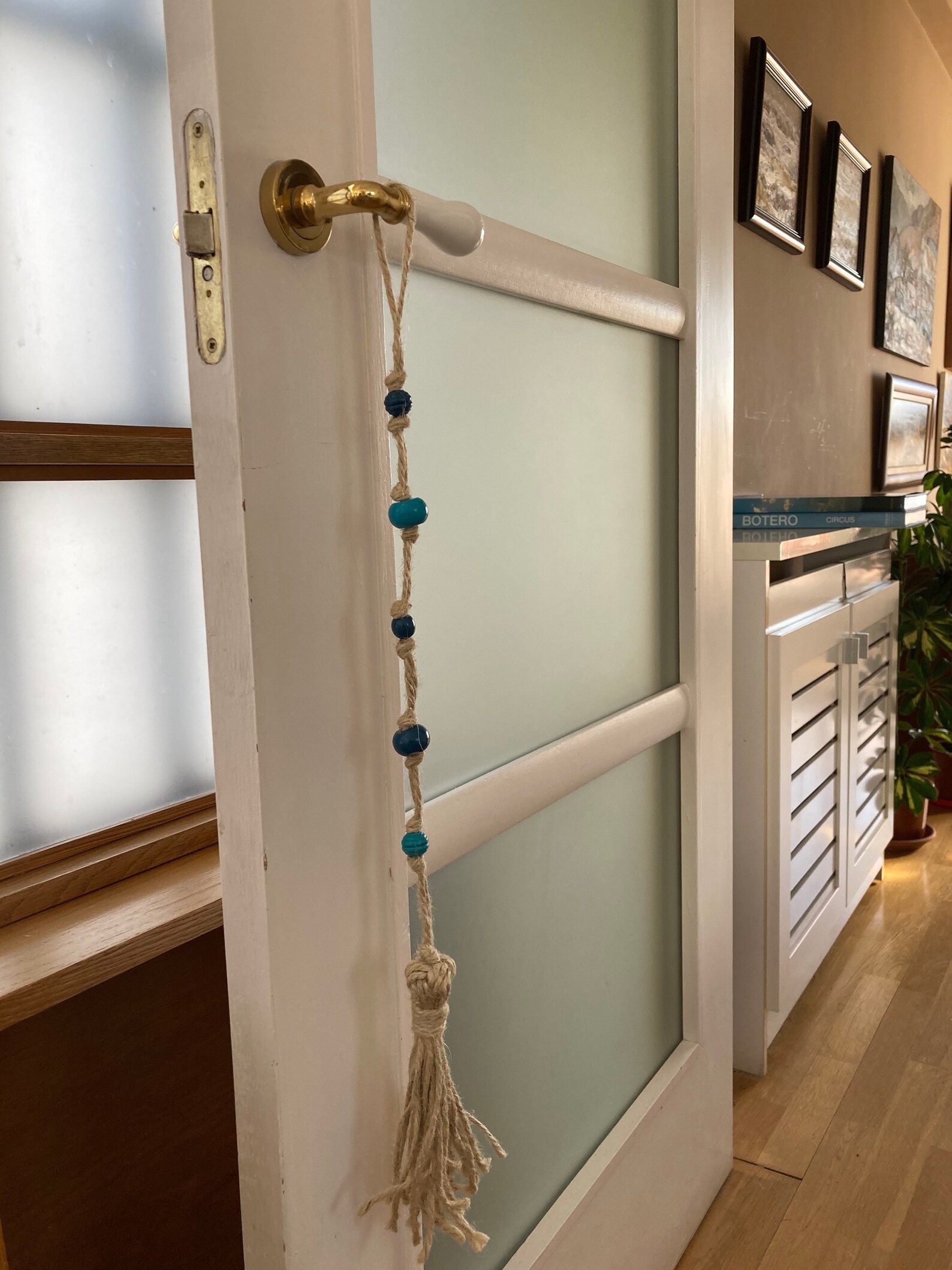 Wall Door knob hanging decor Maxi Tassel Wooden beads Etsy