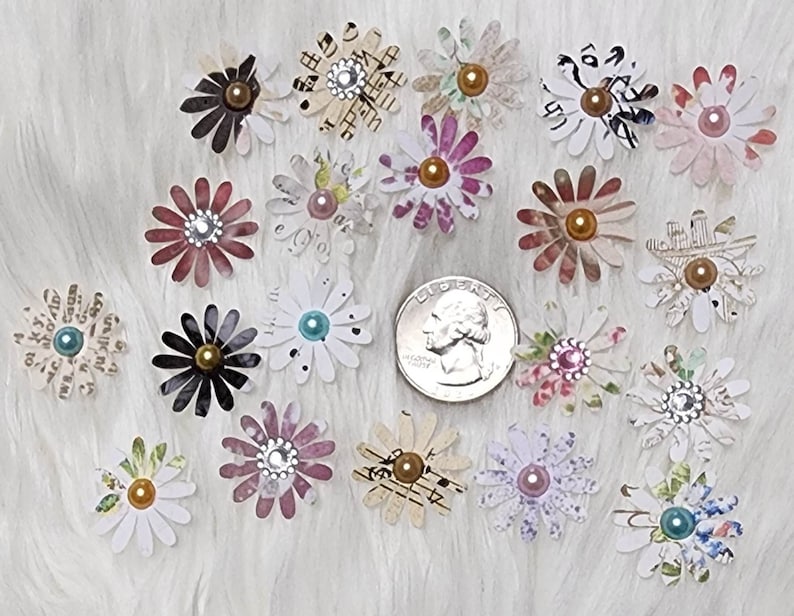 Small Paper Flower Embellishments for Junk Journal, Paper Crafts Etsy