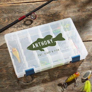 Personalized Fishing Tackle Box for Dad - Custom Gift for Fisherman Dad or Grandpa - Plano Fishing Storage case -Christmas Gift for him