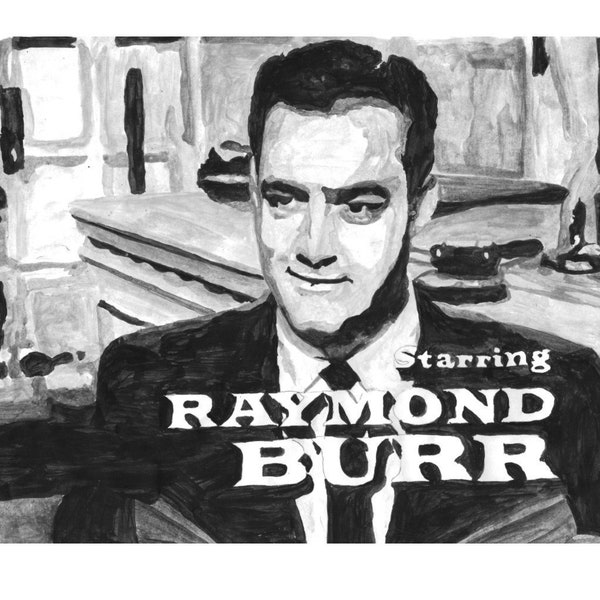 Perry Mason black and white painting