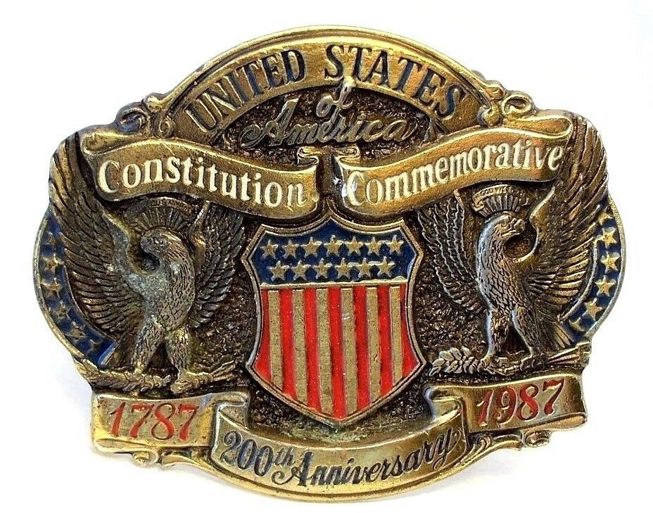 US CONSTITUTION COMMEMORATIVE brass belt buckle celebrating | Etsy