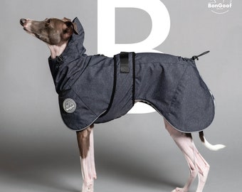 BonGoof PUPbrella - Dark Navy Farbe: Italienischer Windhund, Iggy Clothing - Hundeoberbekleidung, Regenmantel, Regenjacke, Atmungsaktives bedrucktes Futter