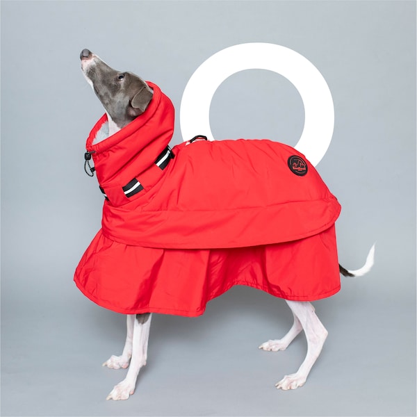 BonGoof WOOFtheRAIN: Waterproof Raincoat for Italian Greyhound - Fully lined with Supersoft Faux fur