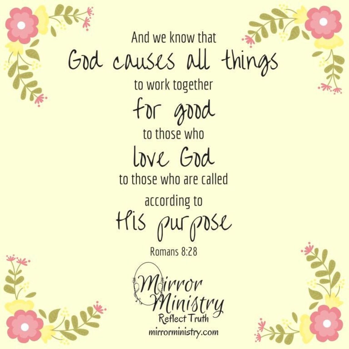 Inspirational Bible Verse for Mirrors or Windows, Romans 828 Etsy UK