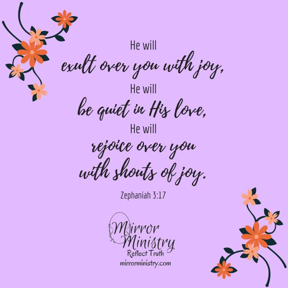 Inspirational Bible Verse for Mirrors or Windows, Zephaniah 317 Etsy