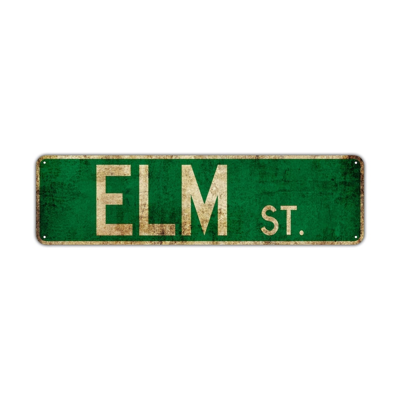 ELM ST. Street Sign Rustic Vintage Retro Metal Decor Wall Shop Etsy