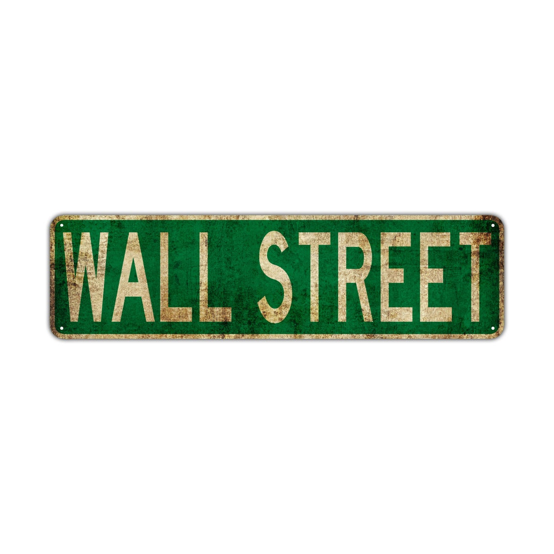 WALL STREET Street Sign Rustic Vintage Retro Metal Decor Wall Etsy