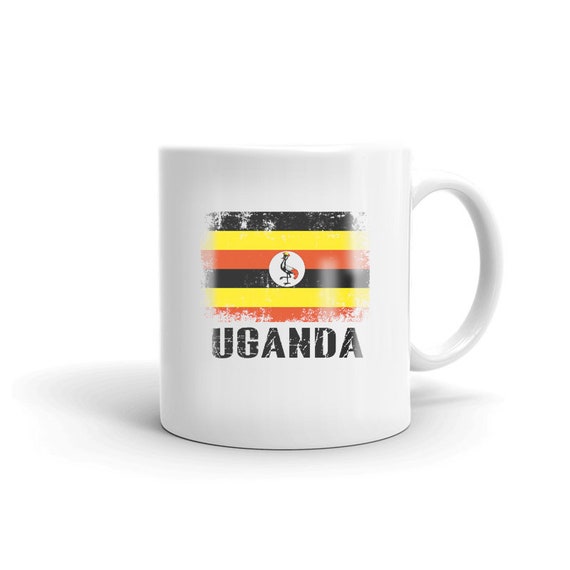 Ugandan American Flag Country Ceramic Coffee Tea Mug Cup