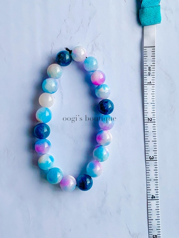blue apatite & persian jade gemstone bracelet