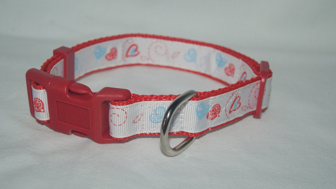 Hearts Dog Collar Size Medium Etsy