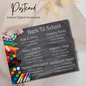 Back To School Diffuser Blend Postcard Young Living Essential Oils Postcard