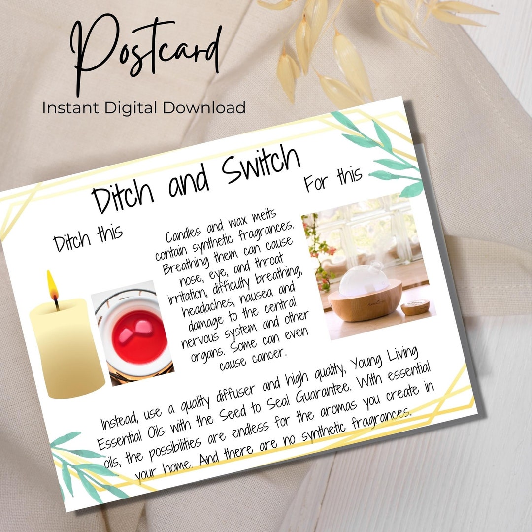 Ditch and Switch Candles/diffuser Young Living Essential Oil Postcard ...