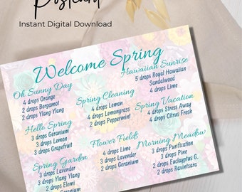 Welcome Spring Diffuser Blends Essential Oils Postcard