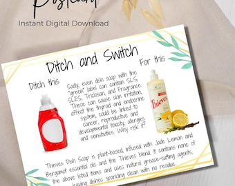 Ditch and Switch Postcard Dish Soap Young Living Thieves Dish Soap