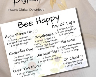 Bee Happy Young Living Diffuser blend postcard