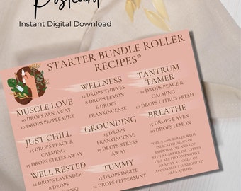 Essential Oil Starter Bundle Roller Recipes Postcard Young Living Essential Oils