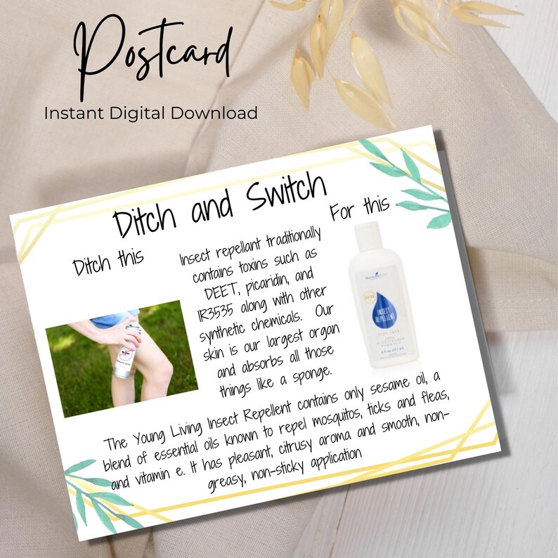Ditch and Switch Insect Repellent Postcard Young Living Essential Oils ...