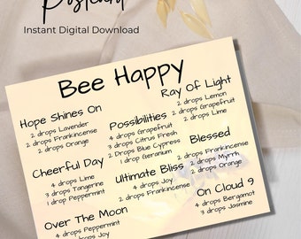 Bee Happy Young Living Essentail Oils Diffuser Blend Postcard