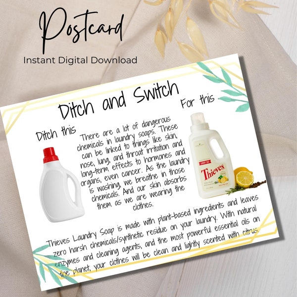 Ditch and Switch Thieves Laundry Soap Postcard Young Living