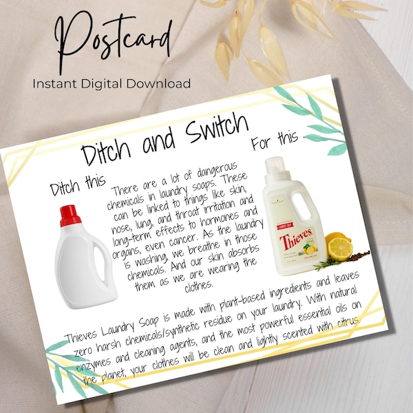 Ditch and Switch Thieves Laundry Soap Postcard Young Living