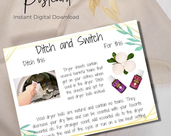 Ditch and Switch Postcard Wool Dryer Balls Young Living Essential Oils