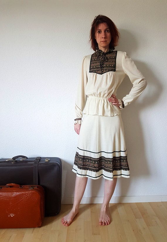 Deadstock 1970s Skirt and Blouse Set with Forest G