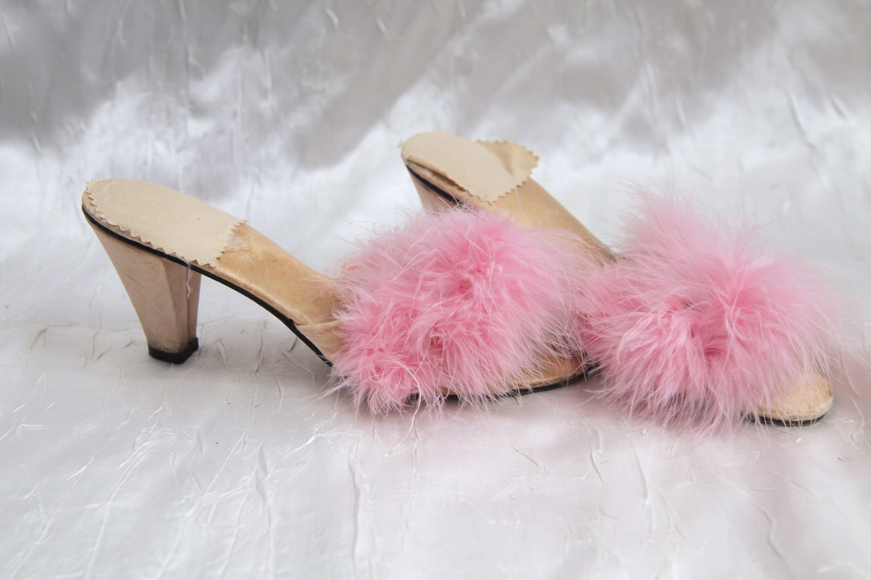 Pink marabou hotsell slippers