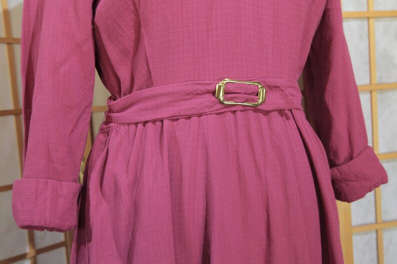 Raspberry Pink 1950s Aline Day Dress With 3/4length Sleeves, Large