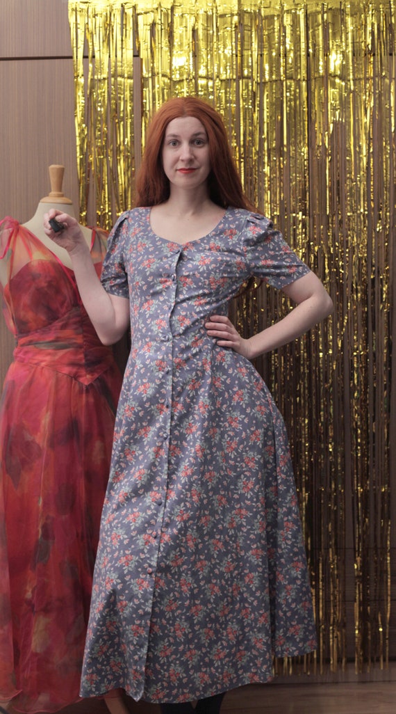 Cornflower blue floral dress sale