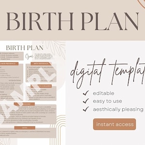 Birth Plan Template - Neutral Arches - Labor and Delivery Birth Preferences