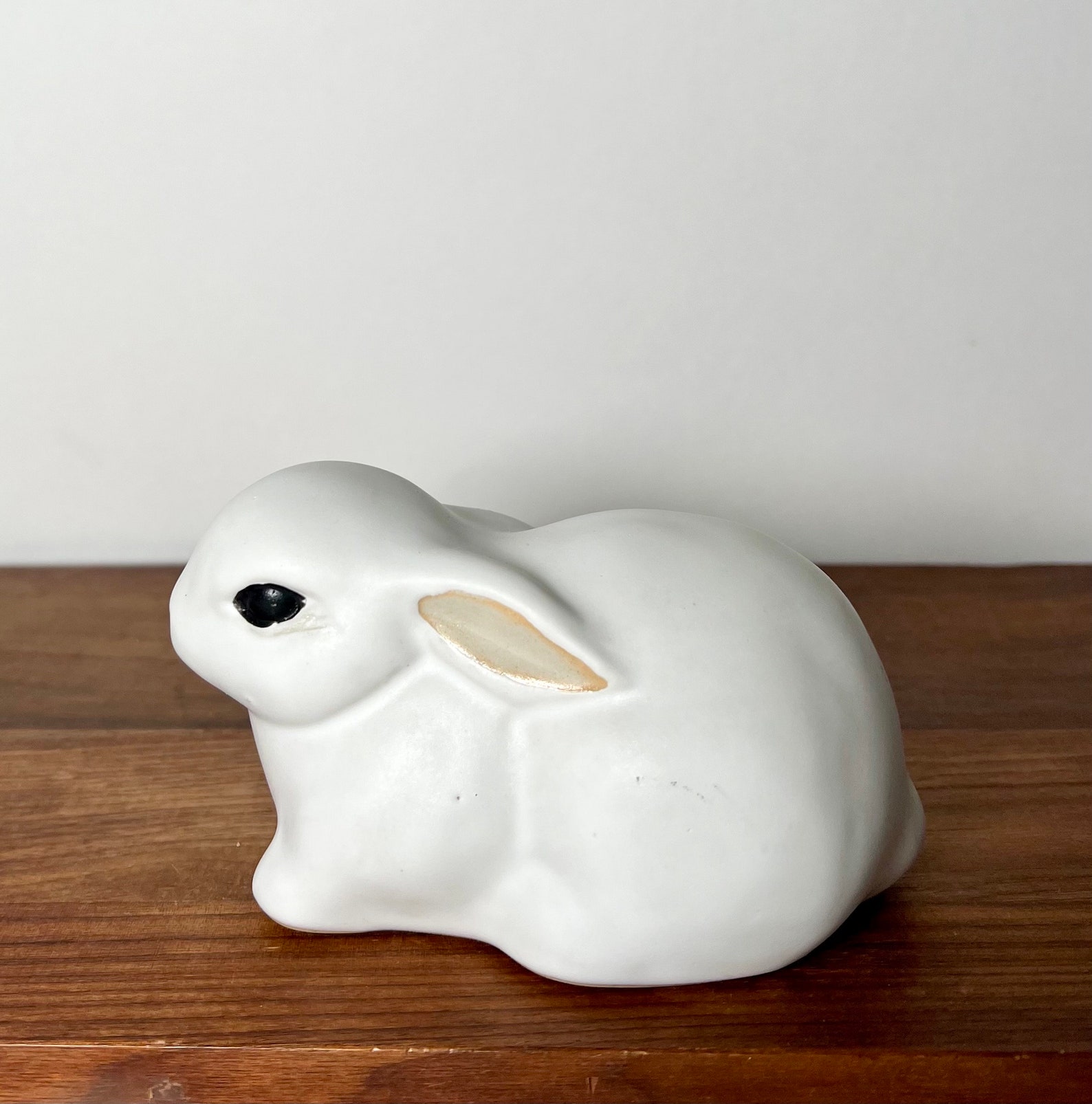 Studio Pottery Bunny Rabbit Vintage Maine Matte White Easter Decor - Etsy