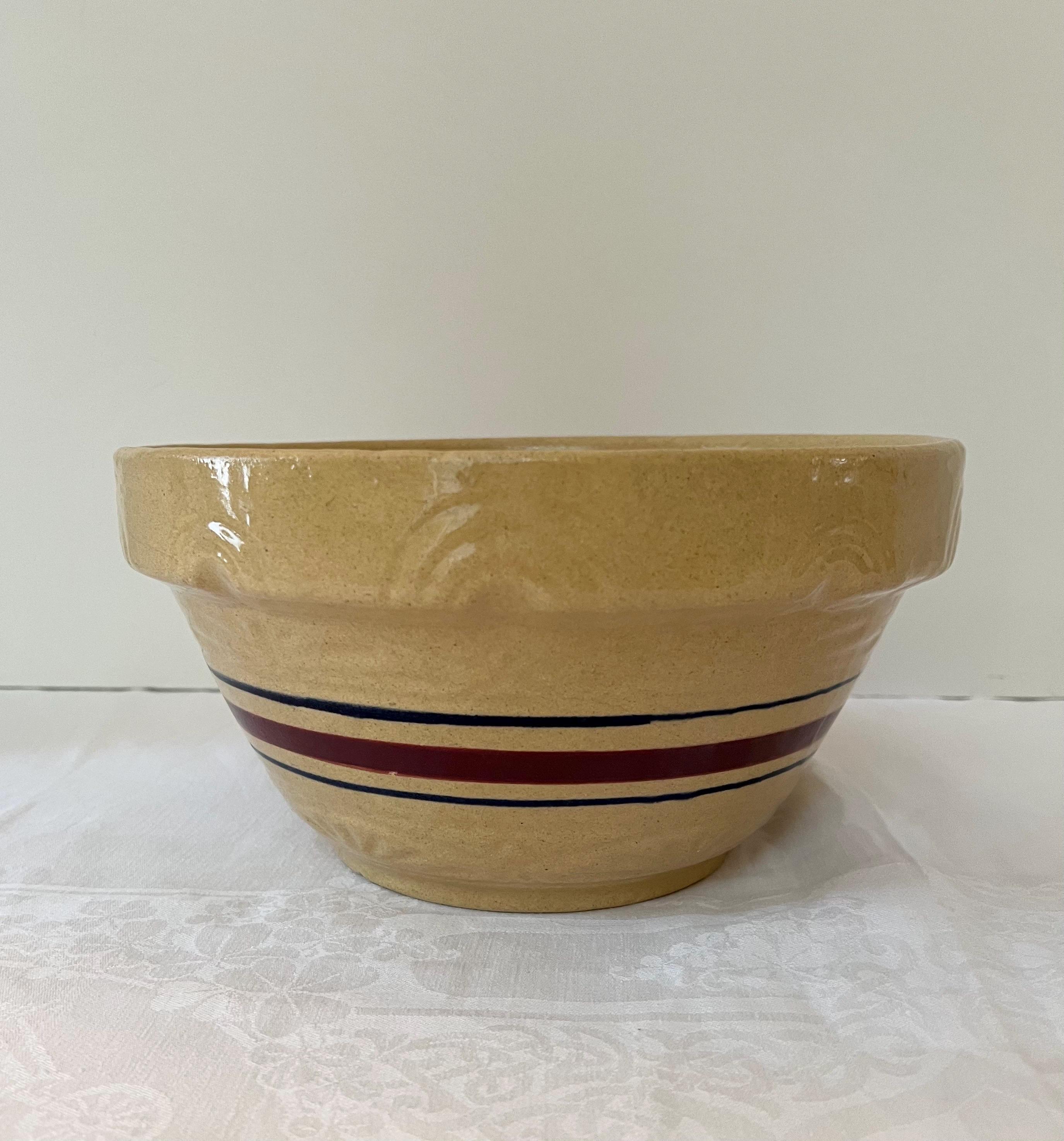 Yellow Ware Mixing Bowl 10 Inches Vintage Robinson Ransbottom Pottery USA