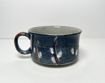 Grande tasse à soupe en saule Otagiri, grande tasse à café, Japon vintage en grès moucheté, 16 oz.